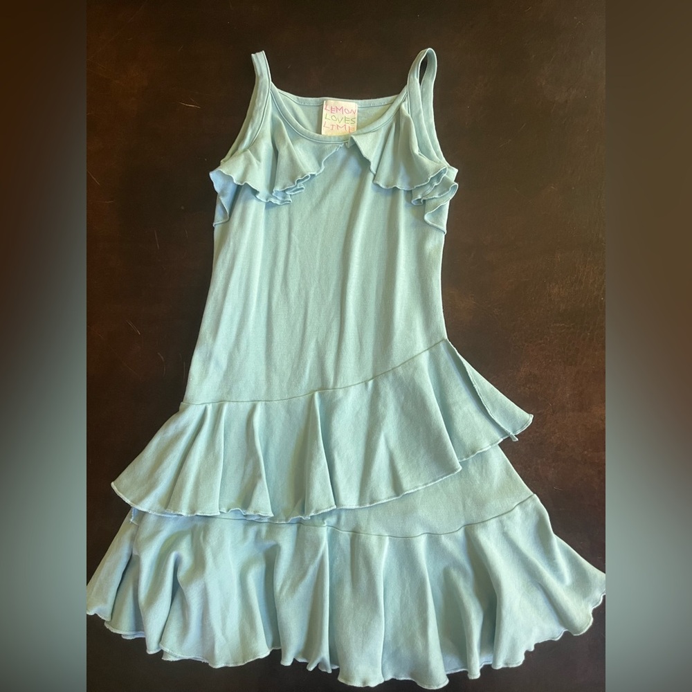 Lemon Loves Lime Light Blue Ruffle Dress